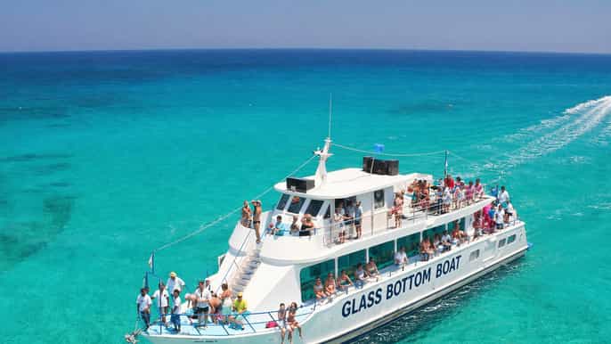 From Protaras: Glass Bottom Cape Greco & Blue Lagoon Cruise