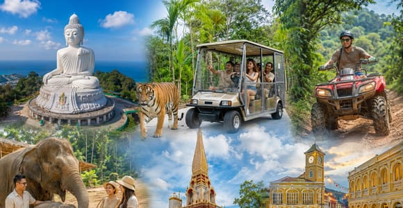 Phuket: Guided ATV Ride, Elephant Feeding & City Trip