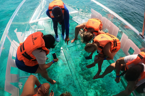 Cancún: Passeio de barco com bebidasCancún: Passeio de barco transparente na Lagoa Nichupté com bebidas