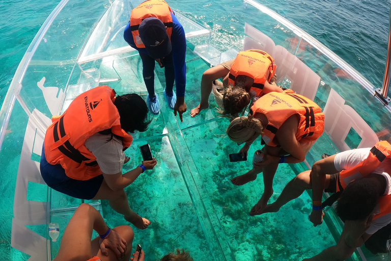 Cancún: Passeio de barco com bebidasCancún: Passeio de barco transparente na Lagoa Nichupté com bebidas