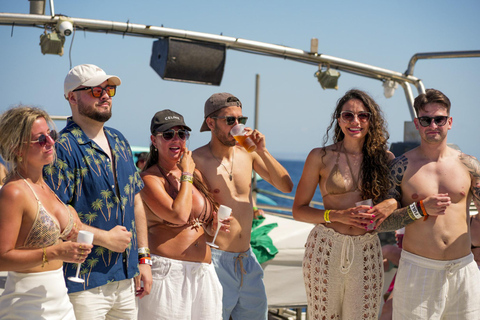 Ibiza: Formentera Boat with Open Bar, 3 meals & Sunset Party ADVANCE: Standard selection of food & open bar option