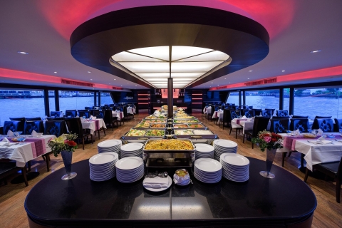 Bangkok: Billete para el crucero con cena Chao Phraya PrincessBuffet Internacional en el Muelle ASIATIQUE para Visitantes Extranjeros