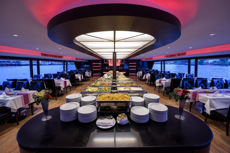 Bangkok: Billete para el crucero con cena Chao Phraya PrincessBuffet internacional en el muelle ASIATIQUE para visitantes tailandeses