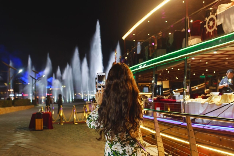 Dubai: Luxury Canal Dinner Cruise with Optional Transfers Cruise with Transfers and House Beverages