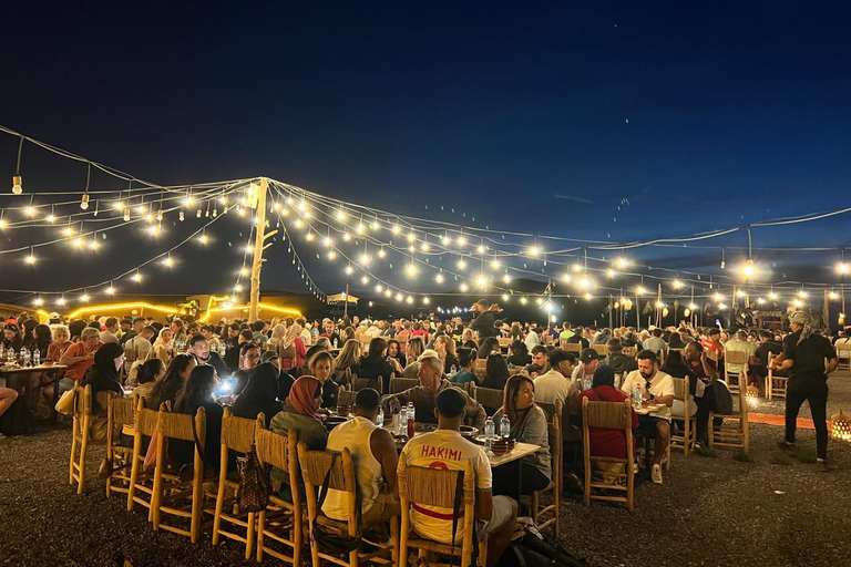 Agafay Sunset: Camel Ride, Dinner & Fire Show – Book Now!