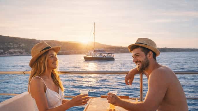 Paphos: middagboottocht naar de Blauwe Lagune met zwemmen, barbecue en wijn