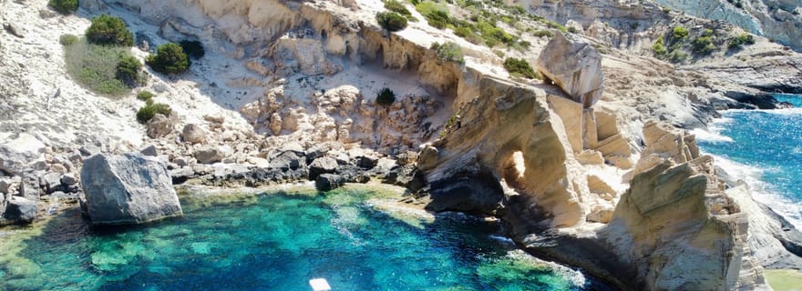 Ibiza : bateau privé pour Es Vedra et Atlantis + plongée en apnée