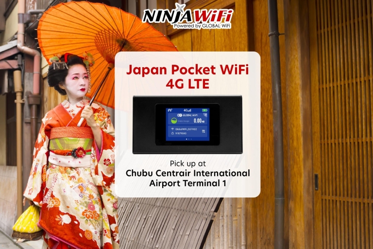 Japan: 4G Pocket WiFi zur Abholung am Flughafen Chubu Centrair7 Tage Chubu Centrair Flughafen
