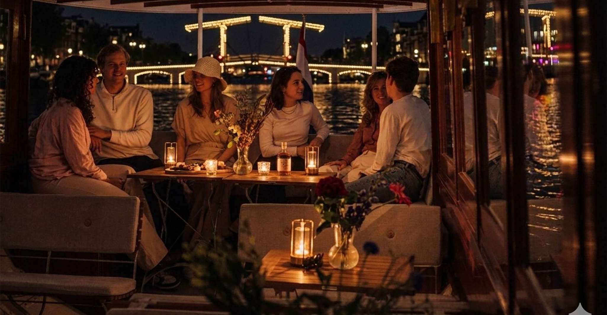 Amsterdam: Luxury Candlelight Cruise incl. Shot & Snacks