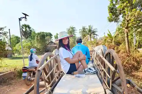 Aula de culinária no Camboja, passeio de carro de boi e visita a uma aldeia local