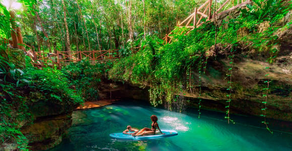 Cancún: Cenotes Adventure with Tequila Tasting & Mayan Snack