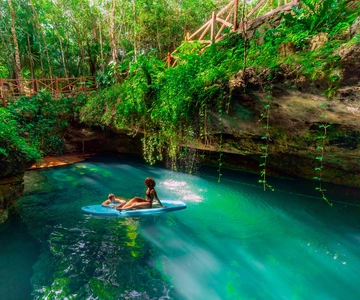 Cancún: Cenotes Adventure with Tequila Tasting & Mayan Snack