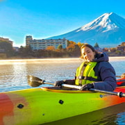 Coffee on a Kayak with Mt. Fuji - Early Morning