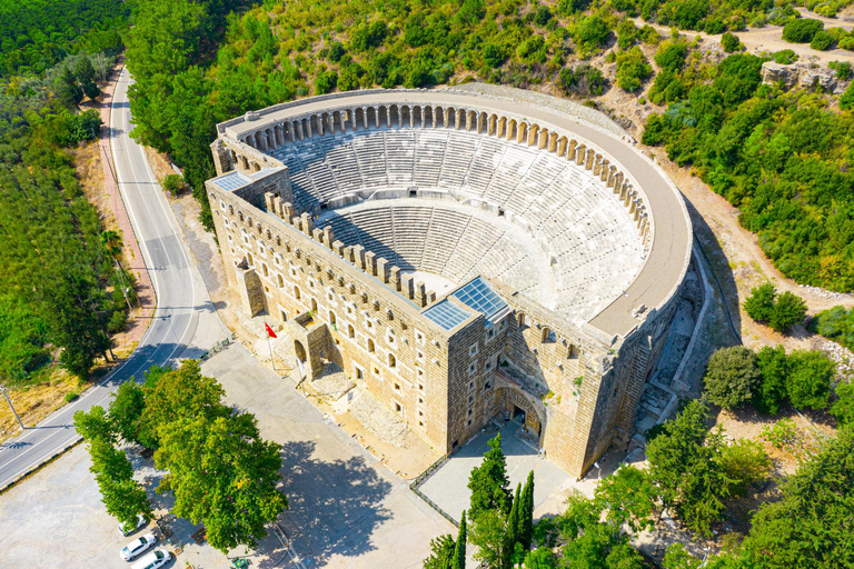 Antalya: Perge Aspendos Side Guided Tour with Waterfall Group Guided Tour without Entrance Tickets