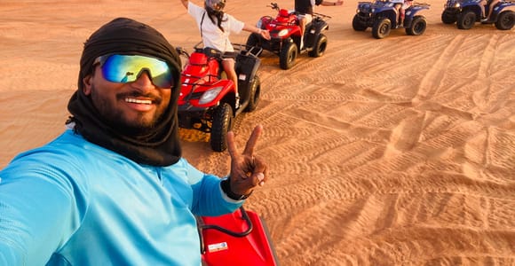 Dubai: Self-Drive Quad Bike Desert Safari with Al Khayma BBQ