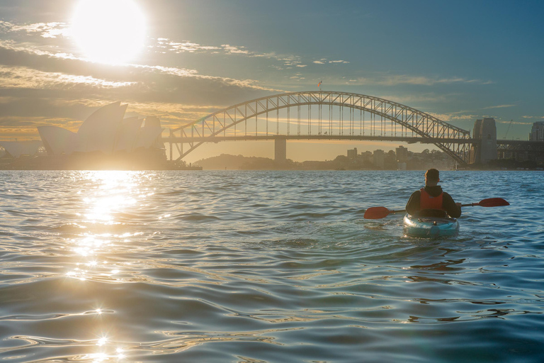 Sydney: Kajaktocht bij zonsondergang in de havenZonsondergang dubbele kajaktocht