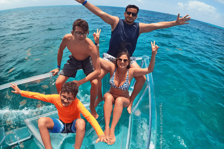 Cancun: gita in barca con fondo trasparente e bevande