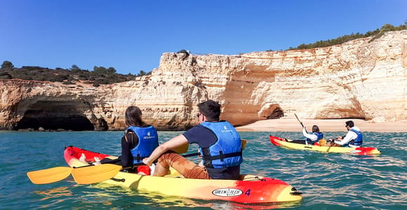 Benagil: Benagil Caves and Secret Spots Guided Kayaking Tour