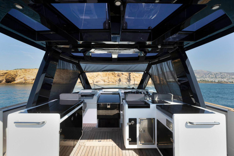 Caldera Private Cruise with Luxury Fjord 52 Motor Yacht Sunset Cruise