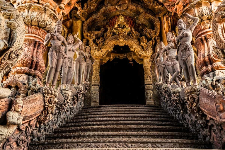 Bangkok: Pattaya Truth Sanctuary rondleiding &amp; Coral Island