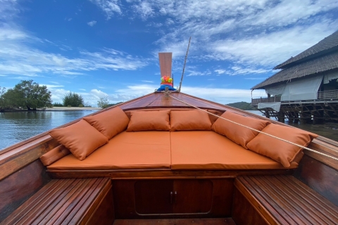 Krabi: bateau privé de luxe à longue queue vers les 4 îlesVisite de l'après-midi au coucher du soleil