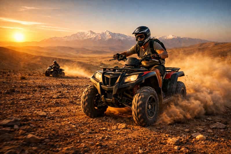 Marrakech : escapade dans le désert d'Agafay avec balade à dos de chameau ou en quad - quad
