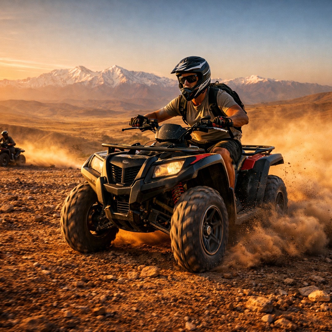 Marrakech : escapade dans le désert d'Agafay avec balade à dos de chameau ou en quad - quad