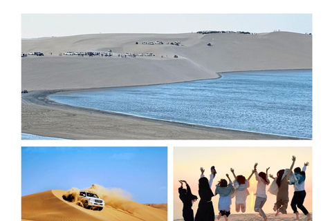 Doha:Inland sea Desert Safari Qatar, Dune Bashing Experience Private Desert Safari Tour With Camel Ride, Dune Bashing