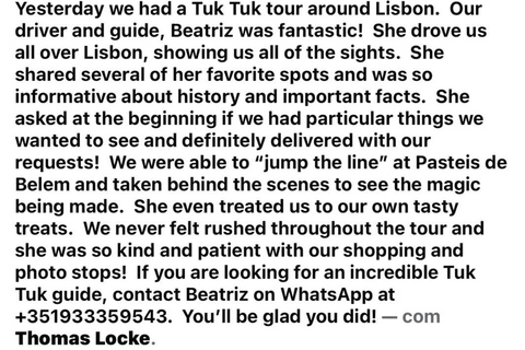 Lisbon: Guided Tuk Tuk Tour with Observation Decks