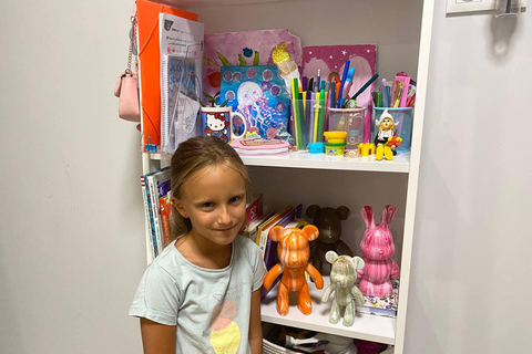 Alicante: Fluid Painting Workshop – Create Your Own Art Create a Bear Set - 23 cm Bear + Mini Bear Key Ring