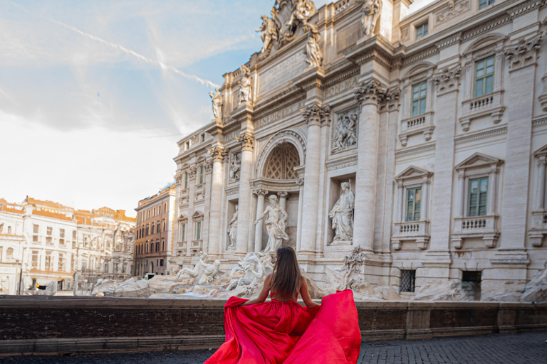 Flying dress photoshoot