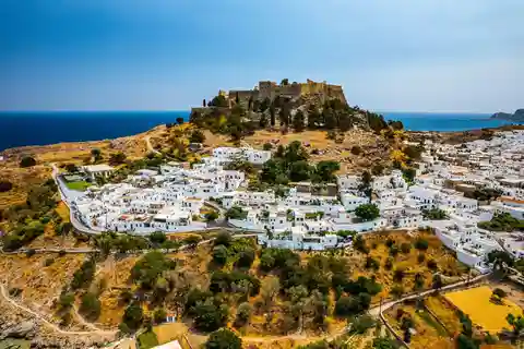 Excursion privée d'une journée à Rhodes, Lindos et Seven Springs
