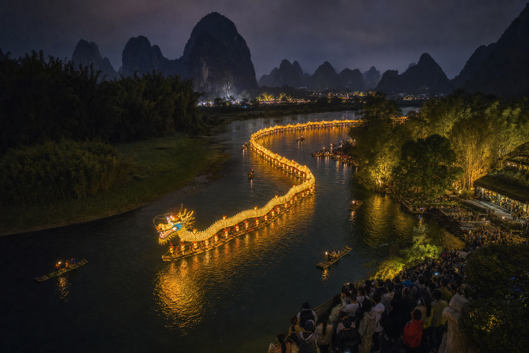 Yangshuo: Shangri-La Scenic Area & Yulong River Rafting Tour Half-Day Tour+Golden Dragon Viewing (Only Sat.)