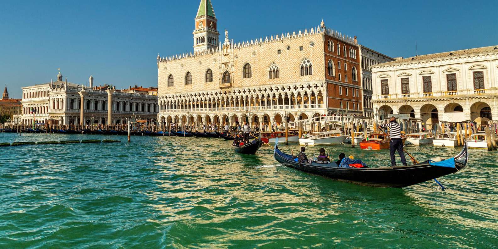 Gondola passing Doge’s Palace in Venice