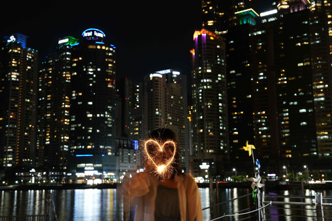 Busan night yacht tour with local food & romantic city views