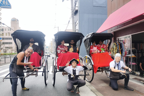 Osaka: Kimono Rental and Rickshaw Ride in Shinsekai