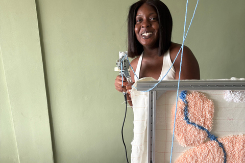 Tufting Workshop with Yarn and Frame in Accra, East Legon