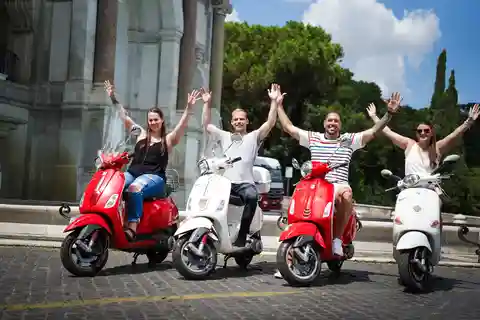 Tour en Vespa avec photoshop professionnel