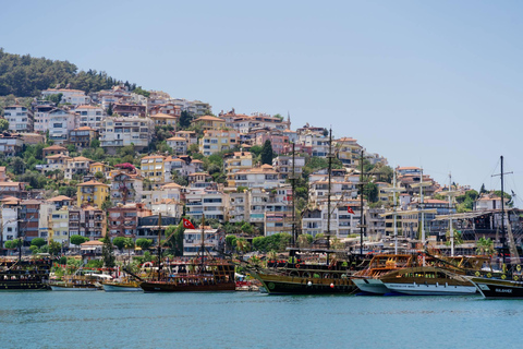 Alanya: Pirate Boat Trip with Optional Pick Up and LunchPirate Boat with Lunch, Soft Drinks and Round Trip Transfer