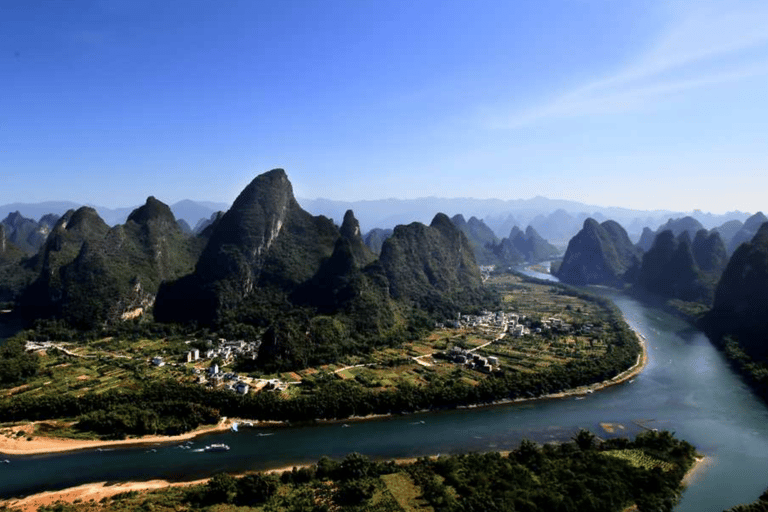 Cruzeiro pelo rio Yangshuo Xingping Li&amp; impressão do show Liusanjiecom jantar