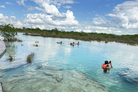 From Bacalar: Ichkabal Ruins + Lagoon Tour + Los Rápidos 2 Highligts Only: Ichkabal Mayan Ruins & Pontoon Boat Tour
