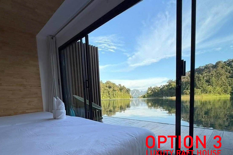 Khao Sok: Overnight Raft House Cheow Lan Lake & Coral Cave Option 1: Join Trip Raft House with Fan & *Shared Bathroom
