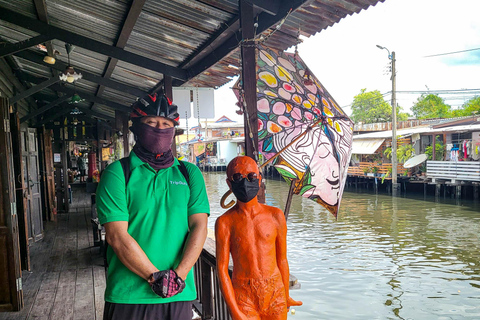 Bangkok: tour gastronómico de medio día en bicicleta con almuerzoTour privado con recogida y regreso al hotel