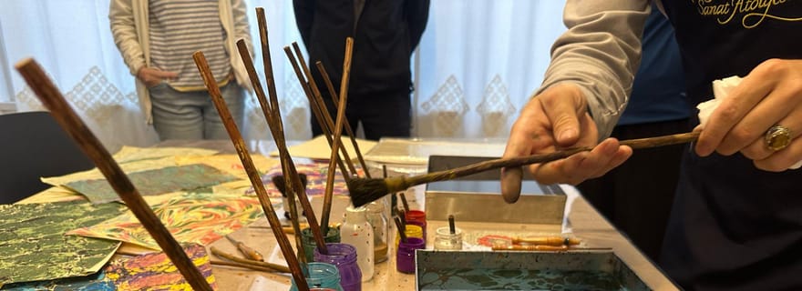 Antalya : atelier de marbrure turque dans la vieille ville d'Antalya