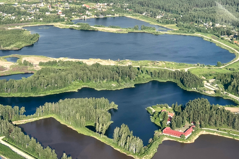 Airplane flight over Riga or LatviaFlight over Latvia&#039;s castles