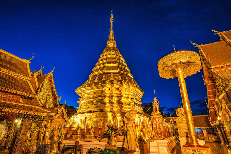 Doi Suthep au petit matin, avec des chants de moines et des aumônes