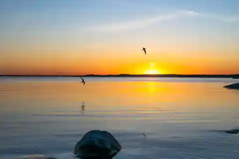 Sunset in the archipelago from Helsinki