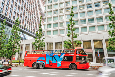 Tokyo: Hop-On Hop-Off Sightseeing bussbiljettBussbiljett för sightseeing i Tokyo samma dag (12 h)