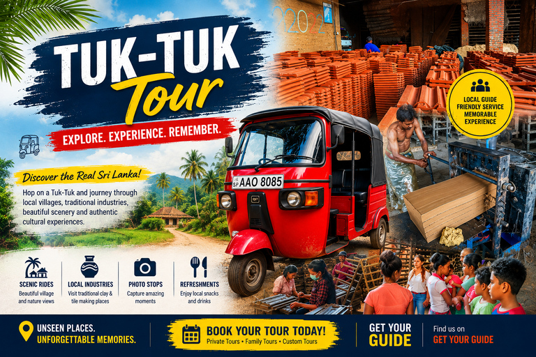 From Negombo: Private Tuk-Tuk Tour to Clay Tile Factory