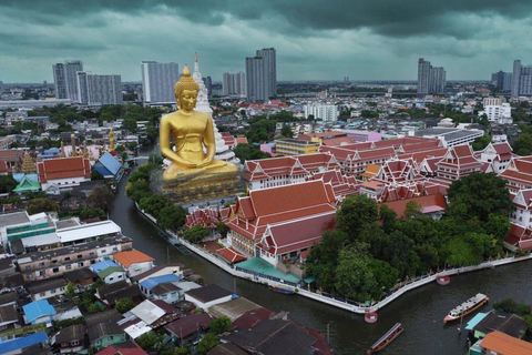 Bangkok Chao Phraya Cruise with Luxury Buffet & Open Deck Private Transfer |Wat Paknam+Chao Phraya Night Cruise Buffet